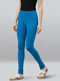 Fabulous Blue Poly Viscose Solid Leggings For Women-thumb2