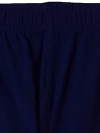 Stylish Navy Blue Cotton Solid Leggings For Girls-thumb2