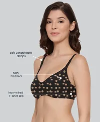 Lyra Stylish Black Cotton Printed Bras For Women-thumb1