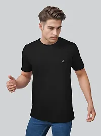 Stylish Cotton Solid Half Sleeve Round Neck Tees For Men-thumb2