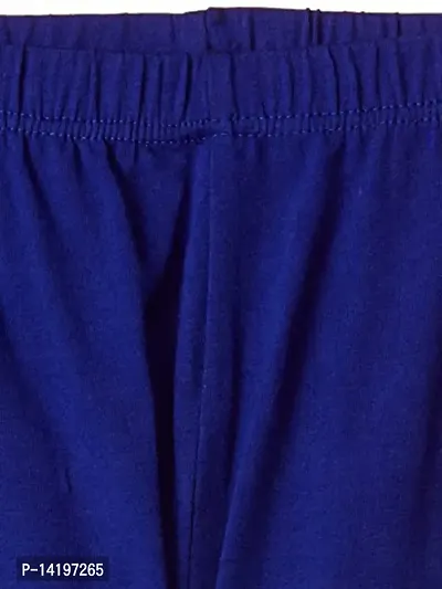 Stylish Blue Cotton Solid Leggings For Girls-thumb3