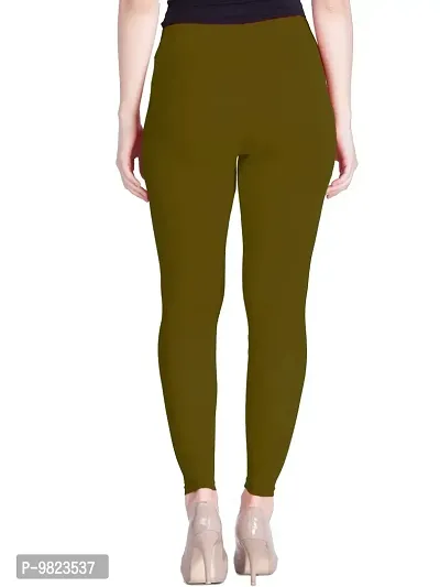 Lyra Women Ankle Length CHATNI GREEN Cotton Leggings-thumb4