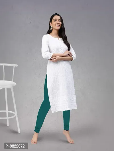 Lux Lyra M.Z.Green Free Size Churidar Leggings-thumb5