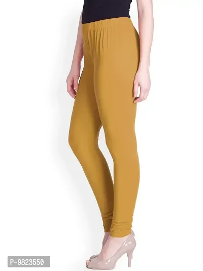 LYRA Women WHEAT Cotton Churidar Leggings-thumb2