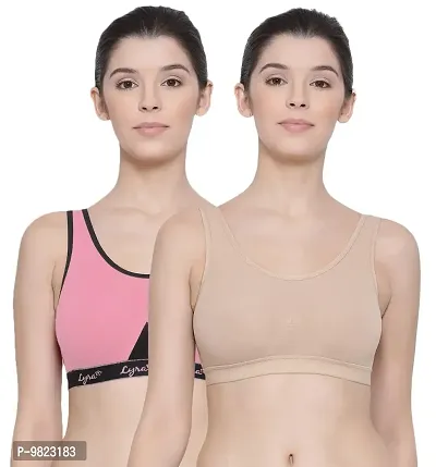 Buy Lyra Women's Non-Padded Sports BRA-531 Sports Bra 531_2PC_Skin  BABYPINK_XXL Online In India At Discounted Prices