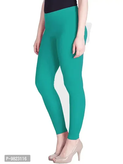 Lux Lyra Aqua Green Free Size Ankle Leggings-thumb2