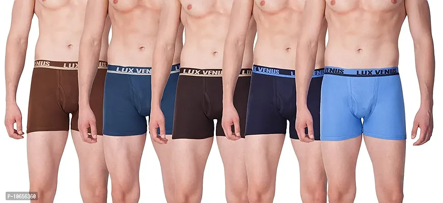 Attractive Lux Venus Cotton Solid Trunks Combo For Men Pack of 5-thumb0