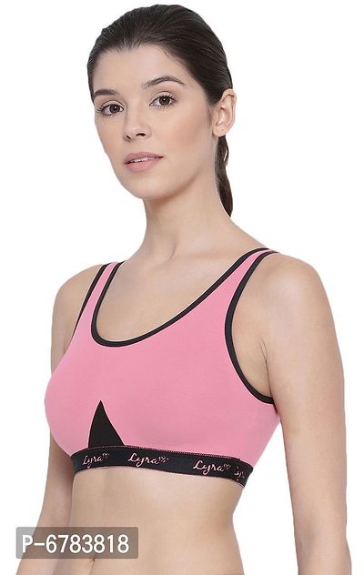 LUX LYRA Trendy Fancy Cotton Solid Sports Bras For Women-thumb2