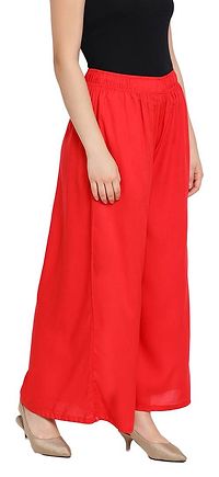 Lux Lyra Stylish Rayon Solid Palazzo For Women-thumb3