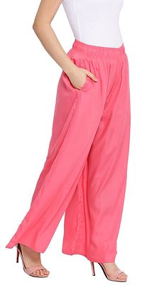 Lux Lyra Stylish Rayon Solid Palazzo For Women-thumb3