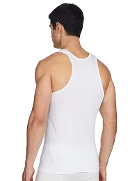 Stylish Fancy White Pure Cotton RN Innerwear Vests Combo For Men Pack Of 4-thumb2