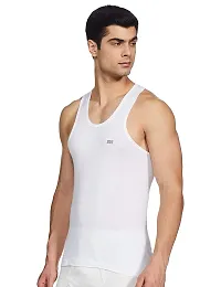 Stylish Fancy White Pure Cotton RN Innerwear Vests Combo For Men Pack Of 4-thumb3
