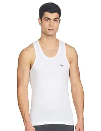 Stylish Fancy White Pure Cotton RN Innerwear Vests Combo For Men Pack Of 6-thumb1