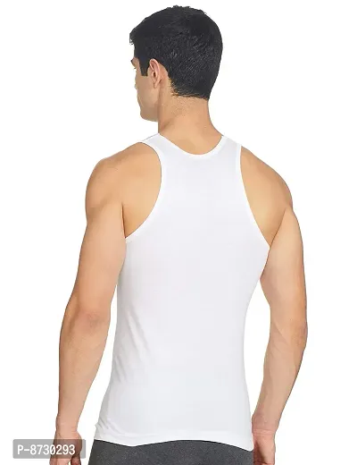Stylish Fancy White Pure Cotton RN Innerwear Vests Combo For Men Pack Of 6-thumb3
