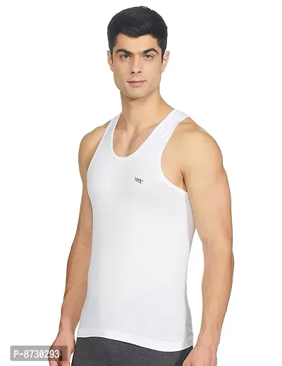 Stylish Fancy White Pure Cotton RN Innerwear Vests Combo For Men Pack Of 6-thumb4