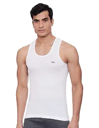 Stylish Fancy White Pure Cotton RN Innerwear Vests Combo For Men Pack Of 3-thumb1