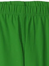 Alluring Green Cotton Solid Leggings For Girls-thumb2