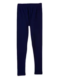 Alluring Navy Blue Cotton Solid Leggings For Girls-thumb1