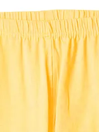 Alluring Yellow Cotton Solid Leggings For Girls-thumb2