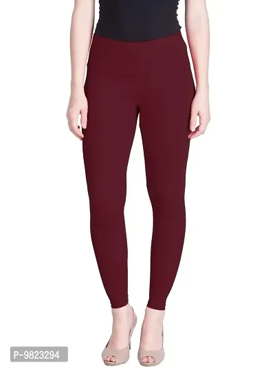 Lux Lyra Medium Maroon Free Size Ankle Leggings-thumb0