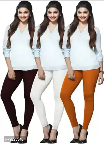 Buy Lux Lyra Off White,Yellow Cotton Churidar Leggings Pack of 2 at  Amazon.in