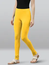 Fabulous Yellow Poly Viscose Solid Leggings For Women-thumb2