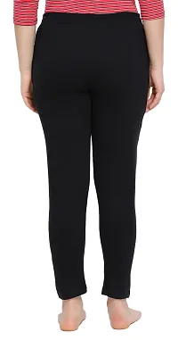 Elegant Black Cotton Blend Solid Trousers For Women-thumb1