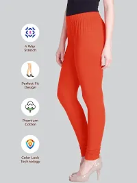 LYRA Women SQUASH ORANGE Cotton Churidar Leggings-thumb2