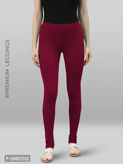 Lyra Solid Ultra Soft Fabric Maroon Premium Churidar Leggings