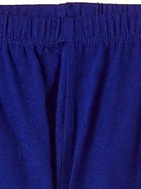Alluring Blue Cotton Solid Leggings For Girls-thumb2