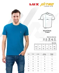 Reliable Navy Blue Cotton Blend Solid Round Neck Tees For Men-thumb4