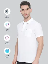 Men Solid Polo Neck Assorted T-Shirt With Pocket Pack of 2-thumb2