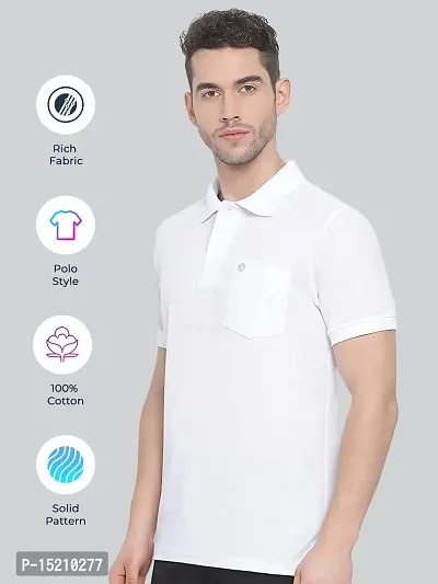 Men Solid Polo Neck Assorted T-Shirt With Pocket Pack of 2-thumb3