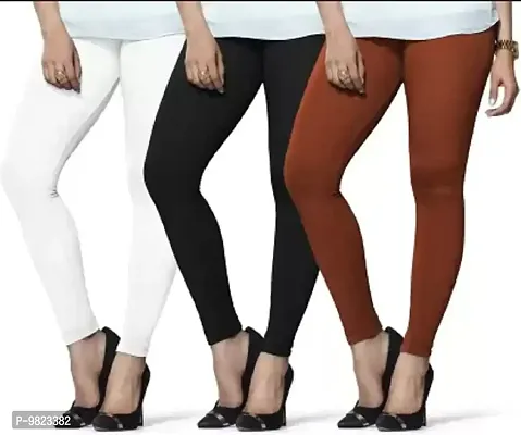 Lyra Ethnic Wear Legging (White, Brown, Black, Solid)-LYRA_AL_10_11_68_FS_3PC