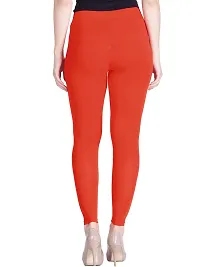 Lyra Women Ankle Length SQUASH ORANGE Cotton Leggings-thumb3