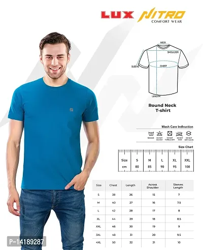 Reliable Blue Cotton Blend Solid Round Neck Tees For Men- Pack Of 2-thumb5