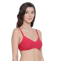 Lyra Women's Non-Padded Secret Support BRA-514 Full Coverage Bra 514_2PC_White & Fuschia_32B-thumb2