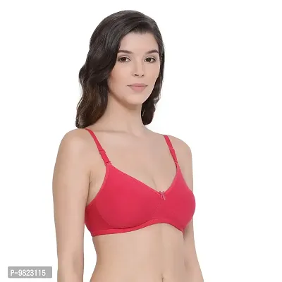 Lyra Women's Non-Padded Secret Support BRA-514 Full Coverage Bra 514_2PC_White & Fuschia_32B-thumb3