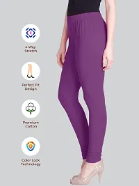 LYRA Women ROSE WINE Cotton Churidar Leggings-thumb2