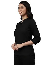 Elegant Black Rayon Solid Top For Women-thumb2