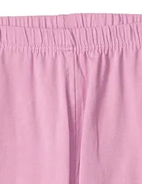 Alluring Pink Cotton Solid Leggings For Girls-thumb2