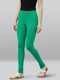 Lyra Solid Ultra Soft Fabric Jade Premium Churidar Leggings-thumb2