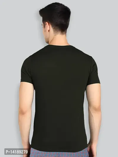 Reliable Black Cotton Blend Solid Round Neck Tees For Men- Pack Of 2-thumb2