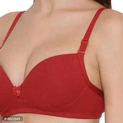 Lyra Women's Cotton Pack of 1 Underwired Bra 523_1PC_Poppyred_38B-thumb5