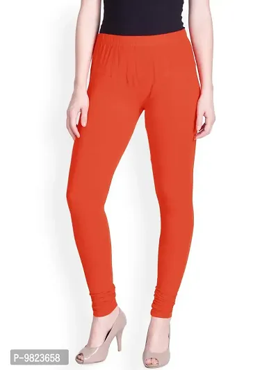 LYRA Women SQUASH ORANGE Cotton Churidar Leggings-thumb0