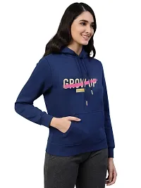 Stylish Fleece Multicoloured Long Sleeves Kangaroo Pocket Hooded Sweatshirt For Women- Pack Of 2-thumb3