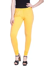 LYRA Women PASTEL YELLOW Cotton Churidar Leggings-thumb1