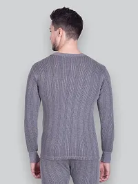 Stylish Grey Cotton Solid Long Sleeves Thermal Tops For Men-thumb1