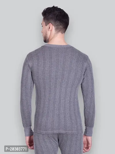 Stylish Grey Cotton Solid Long Sleeves Thermal Tops For Men-thumb2