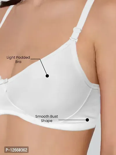 Lyra Stylish White Cotton Solid Bras For Women-thumb5